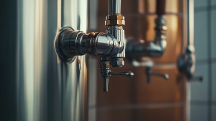 Plumber inspecting a gas water heater installation. Featuring technical expertise and safety