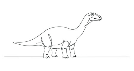 Fototapeta premium Dinosaur sketch depicting a prehistoric creature against a white background 