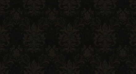 Shadowy Damask: Dark Elegance in Texture and Design AI Generated
