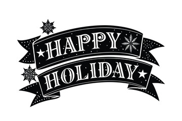 HAPPY HOLIDAYS in Color! Overlapping Rainbow Letter Banner