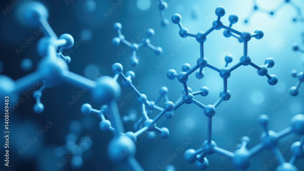Aufkleber molecular structure of glucagon-like peptide-1 (glp1), close-up with a blurred background emphasizin