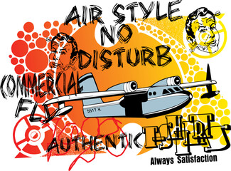 Obraz premium Air Style No Disturb Authentic Flight Design with Seaplane