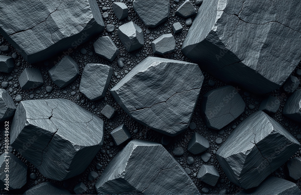 Poster Dark Grey Rock Textures With Black Abstract Patterns Create A Moody Atmosphere In These Mountain Landscape Images And Backgrounds.