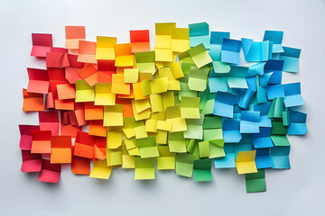 Colorful paper pattern on white background