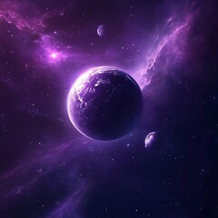 Exploring distant planets in a purple cosmic environment