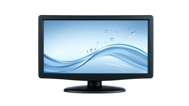 Water damage on computer monitor, electronics repair and data recovery computer