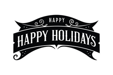 Fototapeta premium HAPPY HOLIDAYS in Color! Overlapping Rainbow Letter Banner