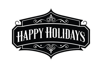 HAPPY HOLIDAYS in Color! Overlapping Rainbow Letter Banner