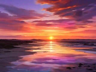 Fototapeta premium Stunning Sunset over the Ocean