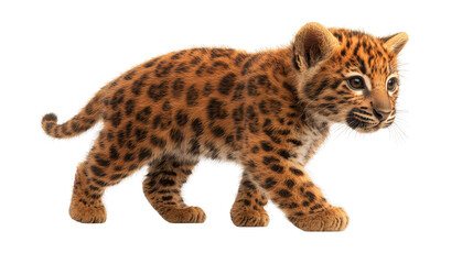 Fototapeta premium Striking leopard cub, a captivating portrait against dark, mysterious backdrop