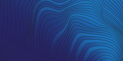 Flowing Dark Blue Wavy Line Pattern with Gradient Depth