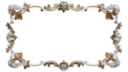 Exquisite gold and silver ornate frame with intricate floral design for pictures portraits
