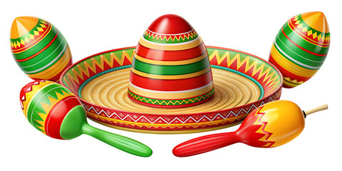 concept of cinco-de mayo isolated on white background png, ai generated
