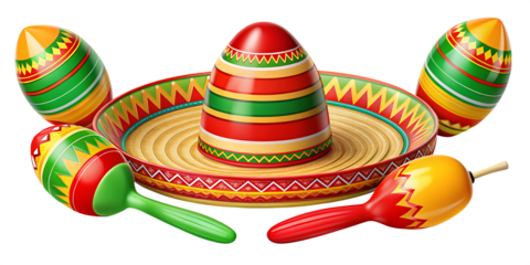 concept of cinco-de mayo isolated on white background png, ai generated