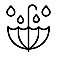 Rainwater Harvesting Icon with Droplets on Umbrella Design  