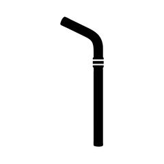 Black reusable straw vector icon on white background  