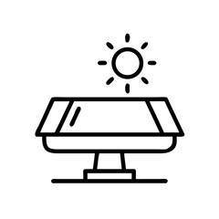 Solar Cooker with Sun Icon in Minimalist Style  