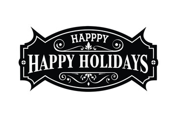 HAPPY HOLIDAYS in Color! Overlapping Rainbow Letter Banner