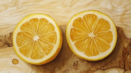 Fresh Orange Slices on Rustic Wooden Surface