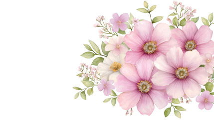 Fototapeta premium Elegant pink flowers on a black background, stunning floral display pink