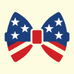 Bow Tie Icon Vector Art – 4th of July Patriotic Bow Tie Design Illustration