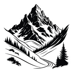 Mountain Silhouette Vector illustration