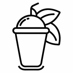 Mango Lassi outline icon on white background