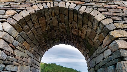 The texture of an arch made of wild stone