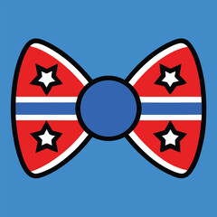 Bow Tie Icon Vector Art – 4th of July Patriotic Bow Tie Design Illustration