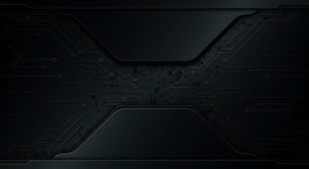 Dark Tech: Metallic Abstract 3D Render AI Generated