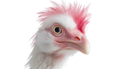 Fototapeta premium Magnificent white bird with a vibrant pink mohawk crest, stunning closeup portrait