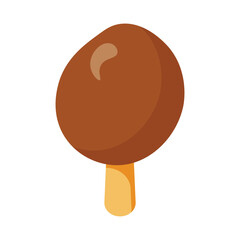 Delicious chocolate-covered ice cream on a stick. Perfect for summer dessert themes, food packaging, menus, advertisements, or kids snack promotions and digital graphics