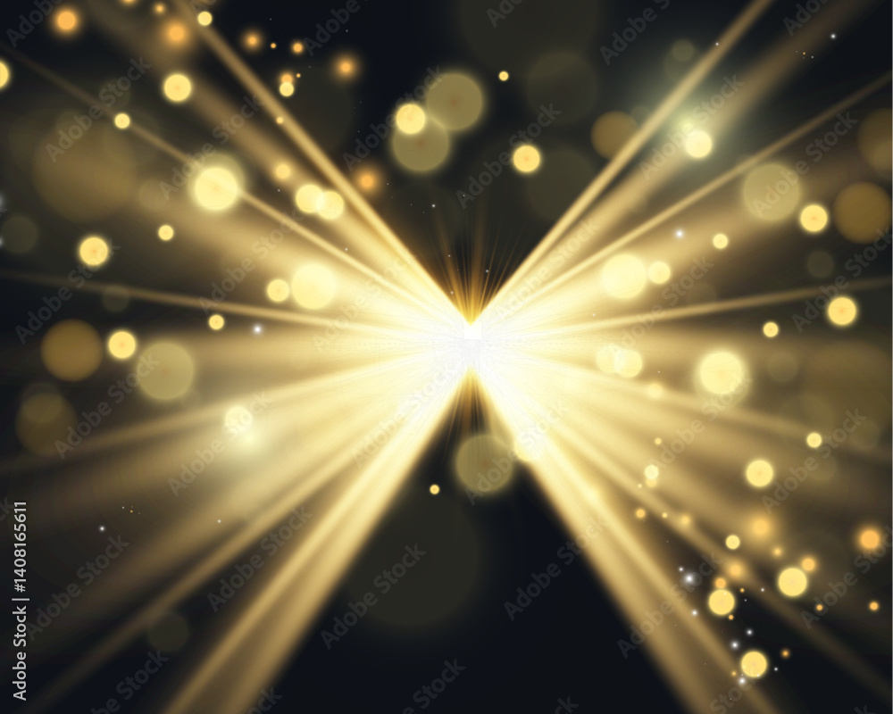 Poster glowing star, sparkle, light streak, and shimmering particle on transparent background for overlays 