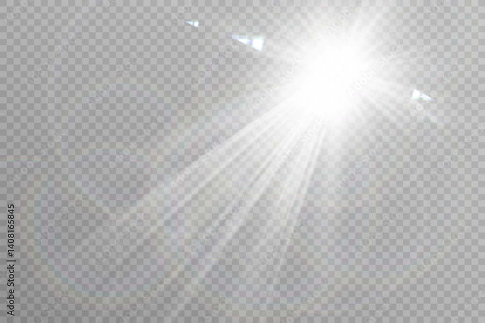 Poster glowing star, sparkle, light streak, and shimmering particle on transparent background for overlays 