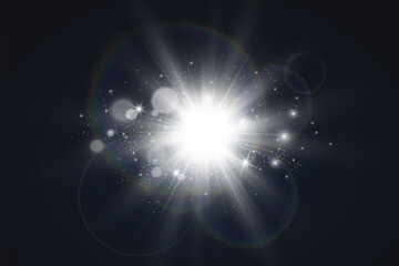 Glowing star, sparkle, light streak, and shimmering particle on transparent background for overlays and magical effects.
