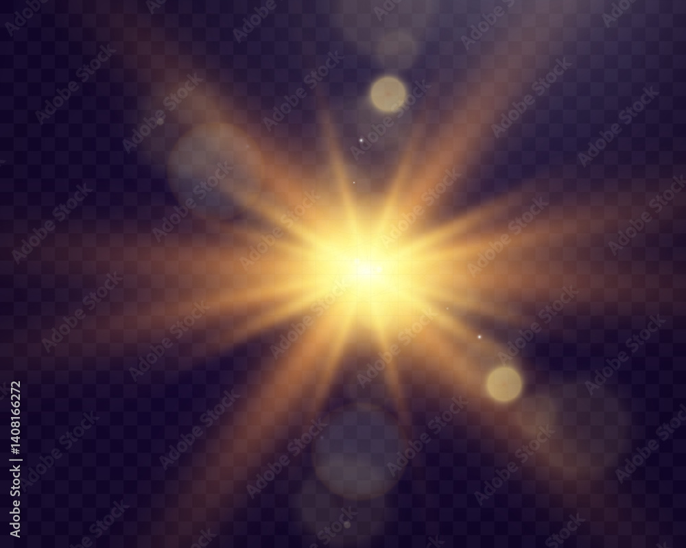 Poster glowing star, sparkle, light streak, and shimmering particle on transparent background for overlays 