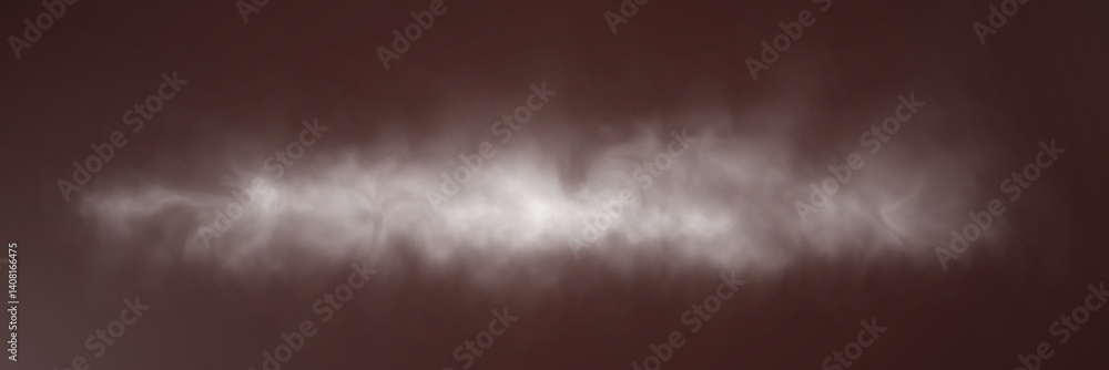 Poster realistic white smoke or mist effect with soft, swirling patterns on a transparent background. perfe