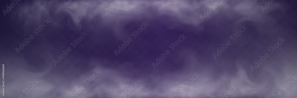 Poster realistic white smoke or mist effect with soft, swirling patterns on a transparent background. perfe