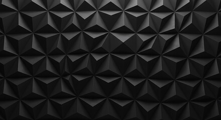 Fototapeta premium Dark Matter: 3D Render of Textured Black Pyramids AI Generated