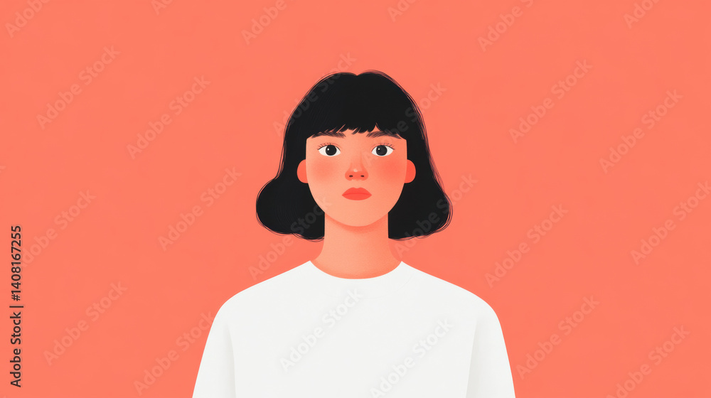 Poster people different expressions, a person with a blank expression staring into space, captured in high 