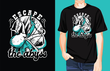 scuba escape t-shirt design unique idea