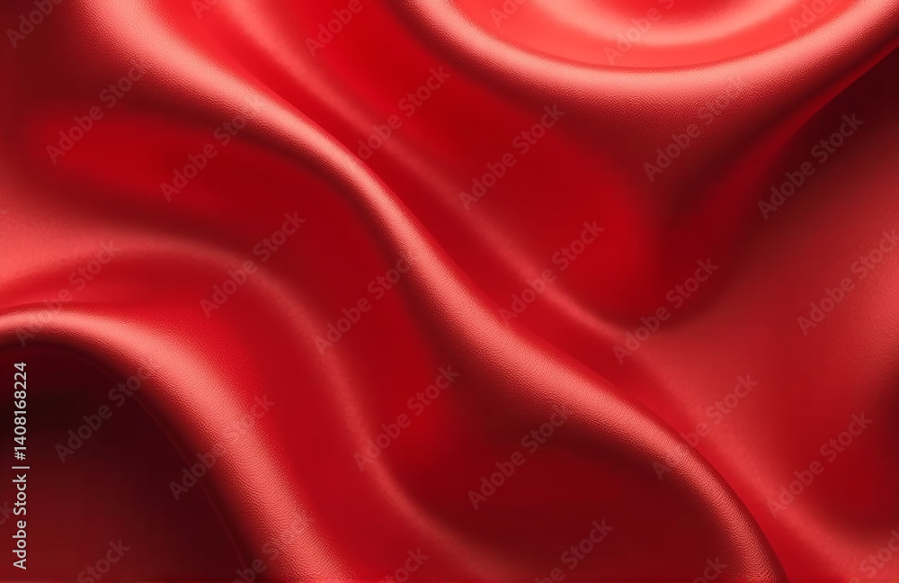 Poster shiny red satin background features wavy soft pleats creating a beautiful canvas for your product an