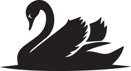 Obraz premium Swan silhouette vector EPS