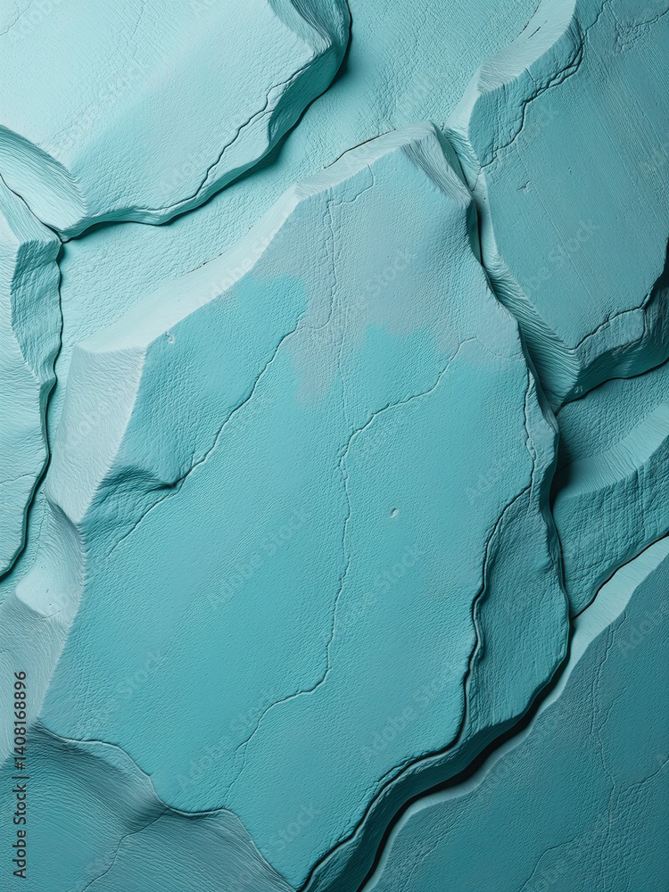 Poster Soft Blue And Green Tones Combine On A Textured Rock Surface, Ideal For A Beautiful Teal Background With Ample Design Space.