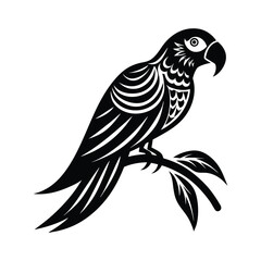 A parrot tribal style silhouette vector illustration