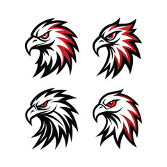 A set of eagle head logo vector art illustration