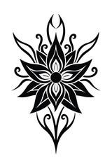 Flower silhouette design vector art illustration