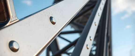 close up of a metal structure with holes in it