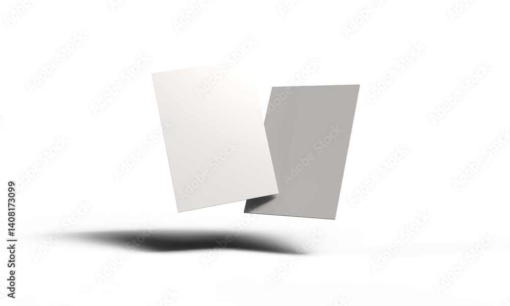 Poster leaflet page a4 papaer white color isolate mockup empty blank booklet blank business information doc