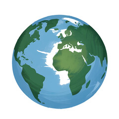 Earth globes isolated on white background. Flat planet Earth icon. Vector illustration.